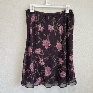 VTG 90s Express Womens Large Purple Floral Mini Flutter Skirt Whimisgoth Y2K